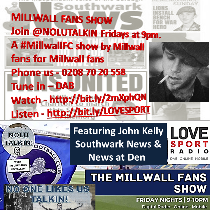 NOLUTALKIN's tweet photo. Join #Matt_Beadle hosting the #NOLUT_Team of George Lampey, Gary Staff & Dave Hart in the Friday night show at #Love_Sport_Radio featuring #John_Kelly of the #Southwark_News and #News_at_Den
@GodwinStan @BritainjadeM @Karl_Bates @Bill_Worboyes @sukimfc @Southwark_News @MFCGav7 https://t.co/8TCrqy54cL