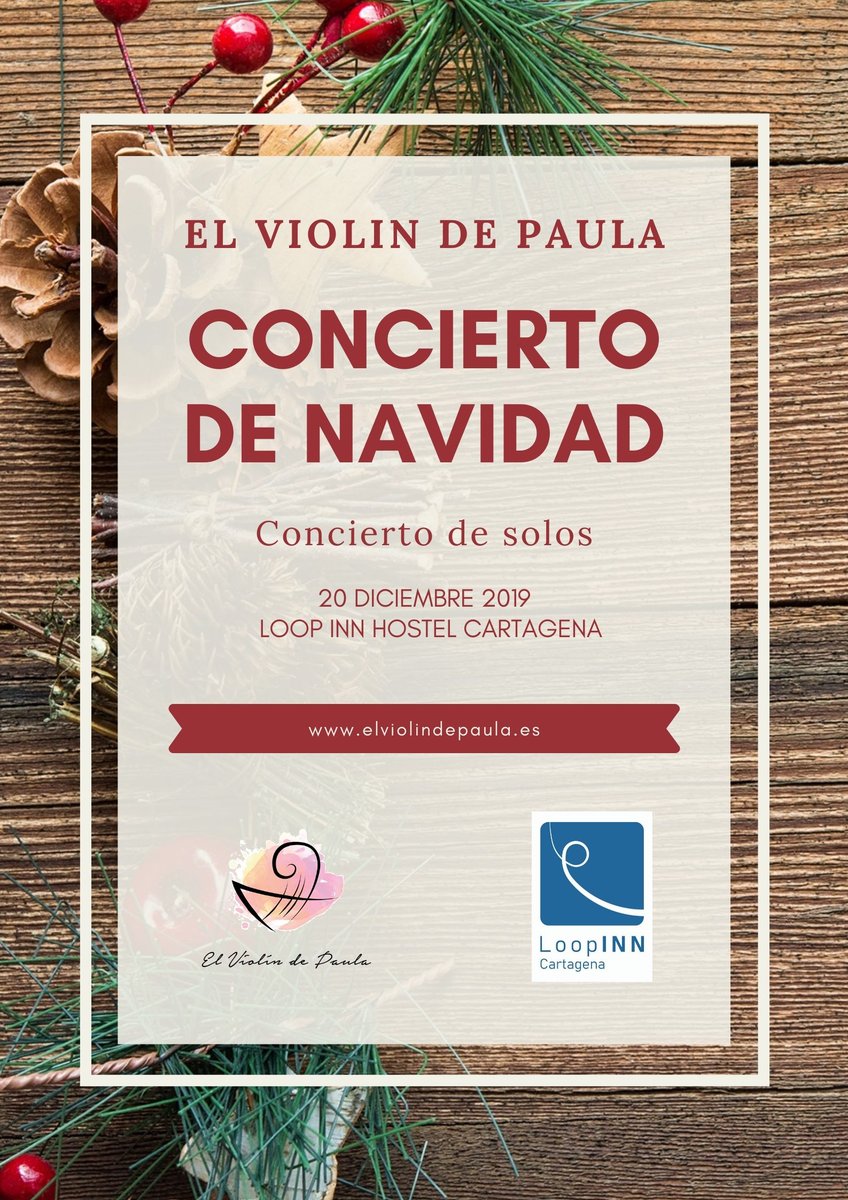theloopinn's tweet photo. ¡EVENTOS LOOP INN!➰
Este viernes tendremos el concierto de #Navidad en nuestro Hostel de la mano de El violín de Paula.
Celebra tus eventos con nosotros.
Infórmate de todo aquí => https://t.co/qECsMeOdDN
#Cartagena #Hostel #LoopInn #FelizJueves https://t.co/RS9bAhKVyD