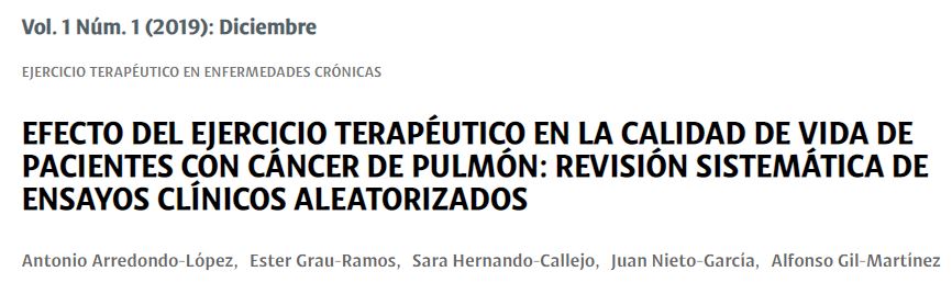 Estudio de #RevisiónSistemática sobre #EjercicioTerapéutico en pacientes con cáncer de pulmón. #EnfermedadesCrónicas <a href="/ProfAlfonsoGil/">Alfonso Gil</a>. Artículo a texto completo disponible aquí: jomts.com/index.php/MOVE…