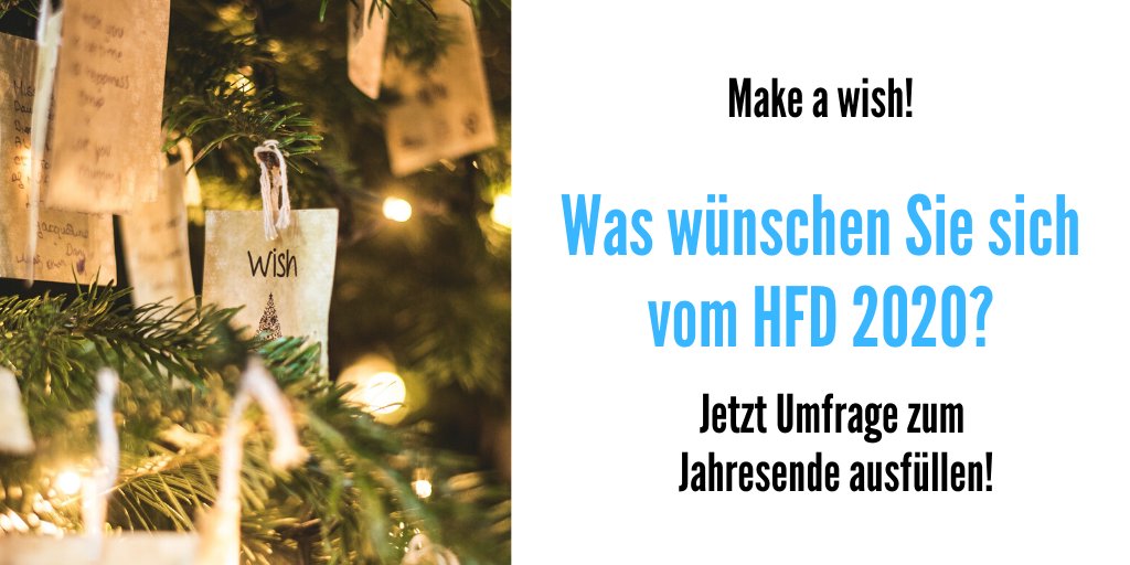 HFDdigital's tweet photo. Pünktlich zur Zeit der Wünsche wollen wir wissen, was Sie sich vom HFD für das neue Jahr wünschen. Hier geht's zur Umfrage:

https://t.co/dJemgygUeP

Passend dazu wünschen wir Ihnen besinnliche Feiertage und dass sich möglichst viele Ihrer Wünsche erfüllen!

#DigitalTurn https://t.co/VDWHnZpBDM