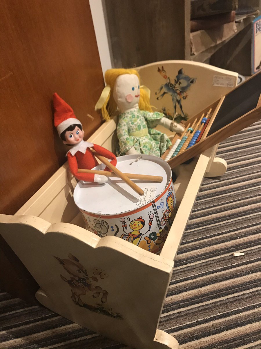 Good old fashioned fun with dolly #antiquetoys #retrofun #harrogateantiques #harrogatexmas #elfontheshelf