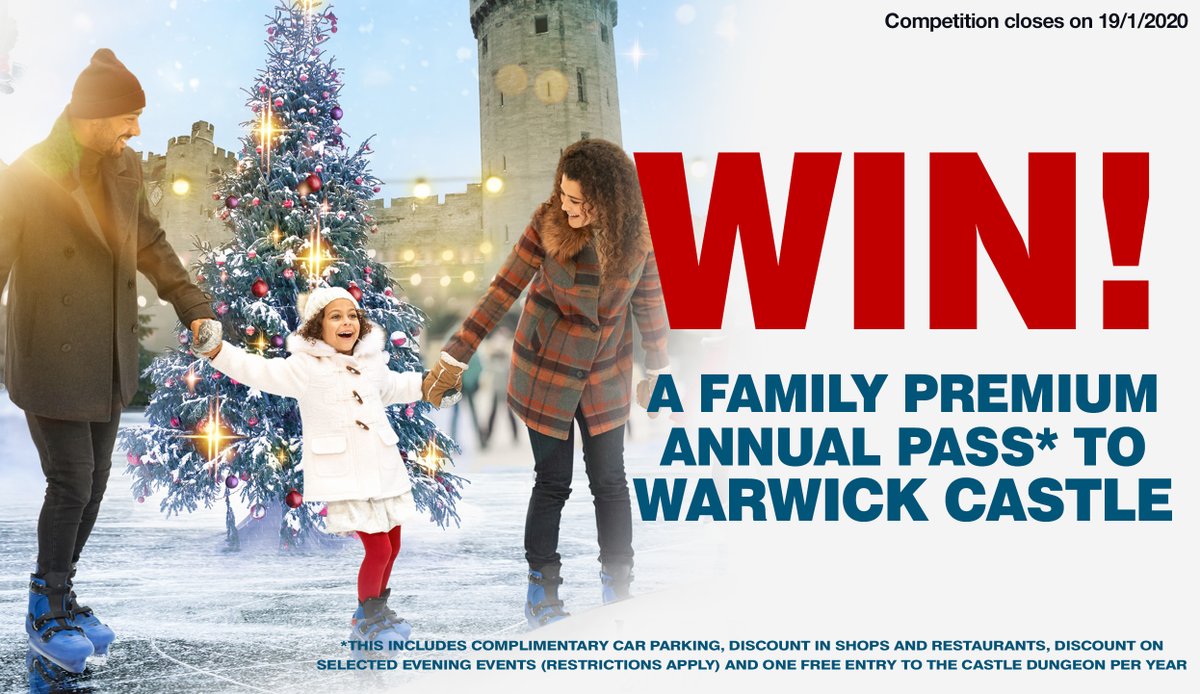 Birmingham What's On (@whatsonbrum) on Twitter photo #WIN!
A family premium annual pass to <a href="/WarwickCastle/">Warwick Castle</a> - which includes 12 months entry, complimentary car parking, discounts in shops + restaurants and discount on selected evening events.
FOLLOW + RT before 19/1 to enter! #WIN!
A family premium annual pass to <a href="/WarwickCastle/">Warwick Castle</a> - which includes 12 months entry, complimentary car parking, discounts in shops + restaurants and discount on selected evening events.
FOLLOW + RT before 19/1 to enter!