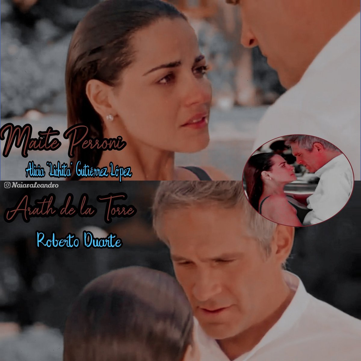 naiaraleandro's tweet photo. Un amor llamado Antes muerta que lichita ❤️
Maite Perroni - Alicia "Lichita" Gutiérrez López
Arath de laTorre - Roberto Duarte
#MaitePerroni #ArathdelaTorre #antesmuertaquelichita #amql https://t.co/XZOHUN1Frj