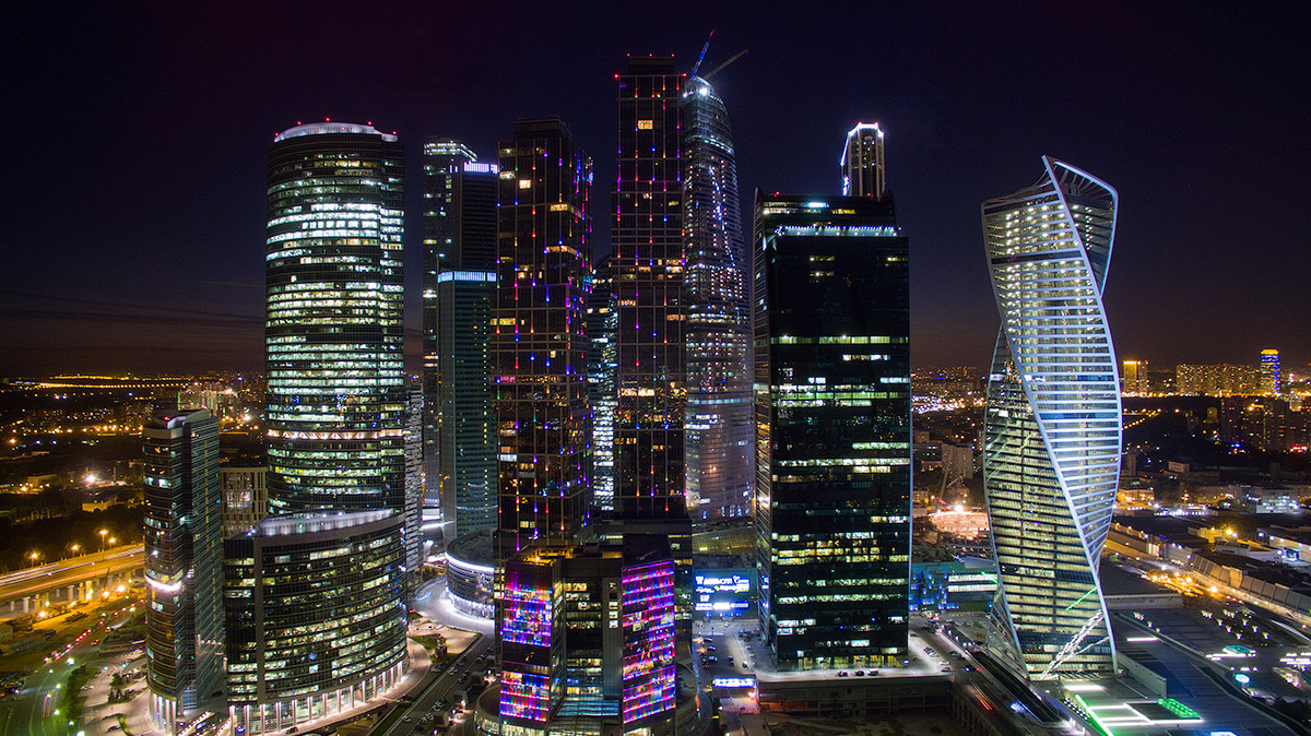 Москва Сити Афимолл ночной