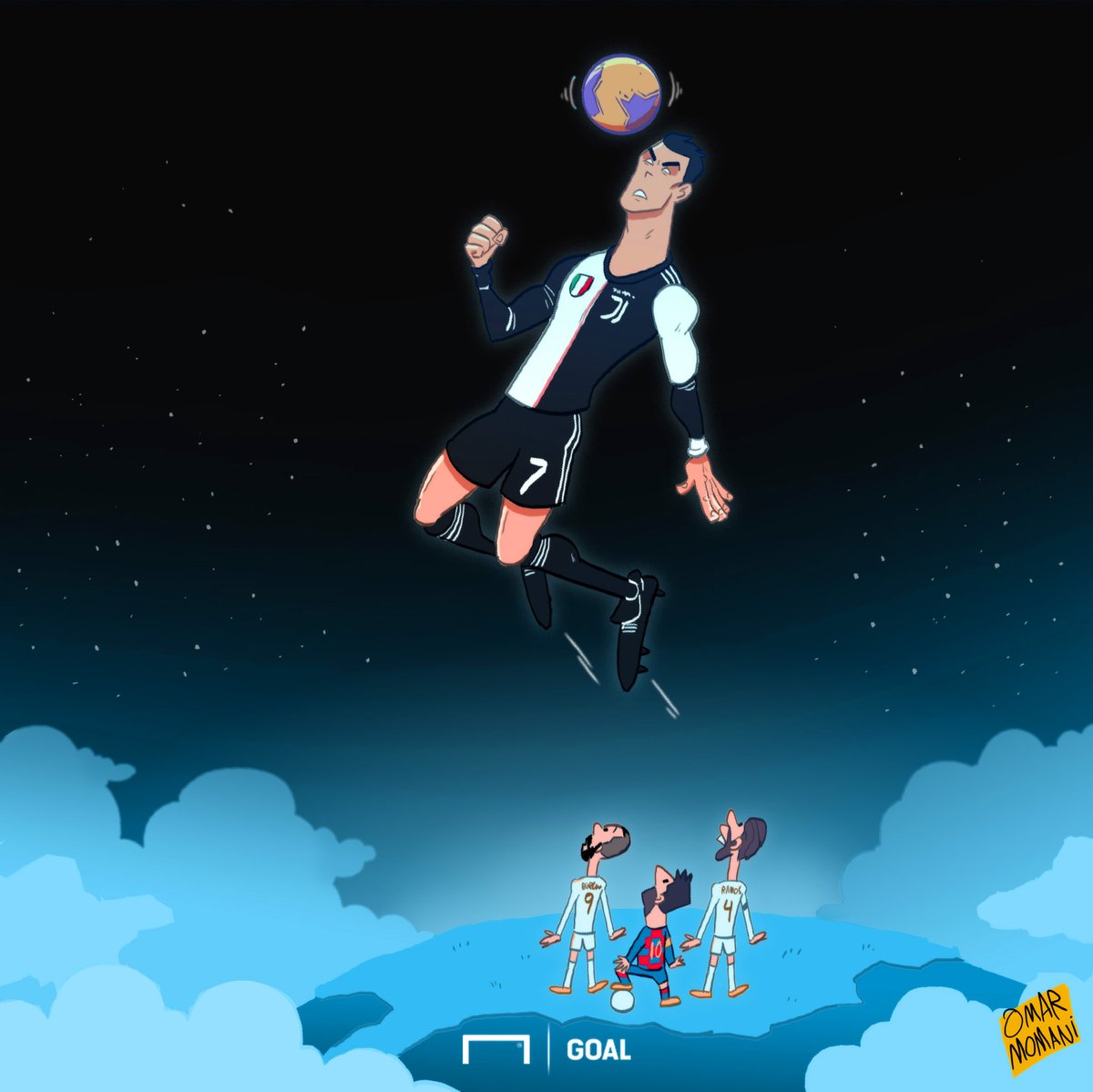 goal's tweet photo. Ronaldo 1-0 El Clasico 😜 https://t.co/ZJTj4pprCP