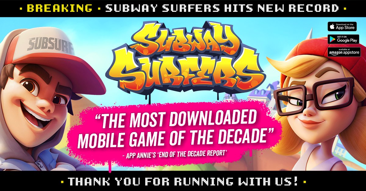 BREAKING - SUBWAY SURFERS HITS NEW RECORD - THE MOST DOWNLOADED