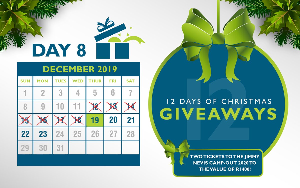 DAY 8 of CapeNature's fantastic 12 days of prize giveaways is now live. Today's prize is a set of double tickets to the Jimmy Nevis Camp-Out at Algeria! To enter, go to ow.ly/Rbfm50xE0tT