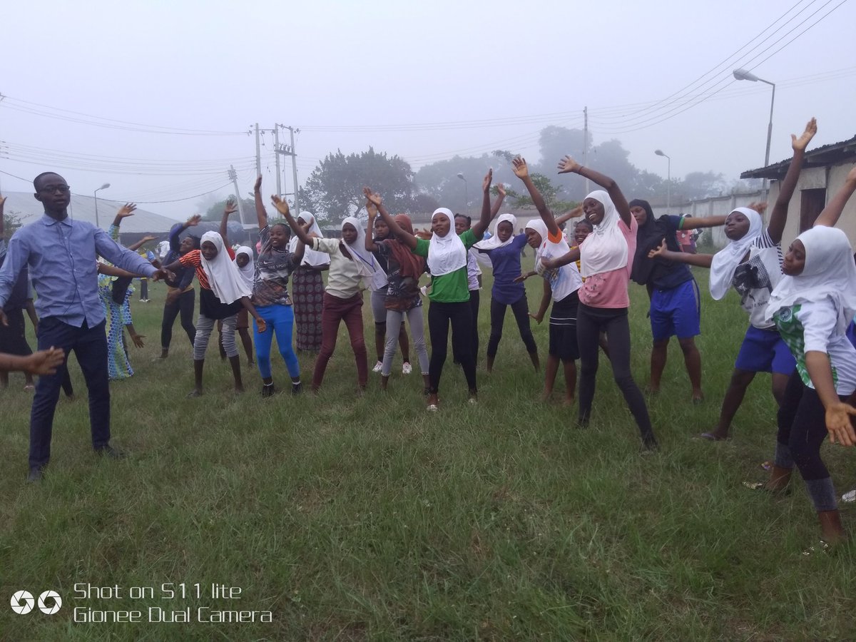 ValueFemaleNet's tweet photo. After the morning devotion this morning, we had a brief aerobic session for the girls to attain physical fitness and get prepared for the long day ahead.
#VFNABC
#GirlHero https://t.co/pEUyQD1TMR