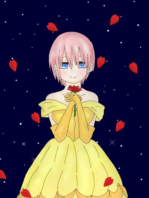 ほの☀️さんがTwitterに投稿した中野一花(五等分の花嫁)のイラスト。