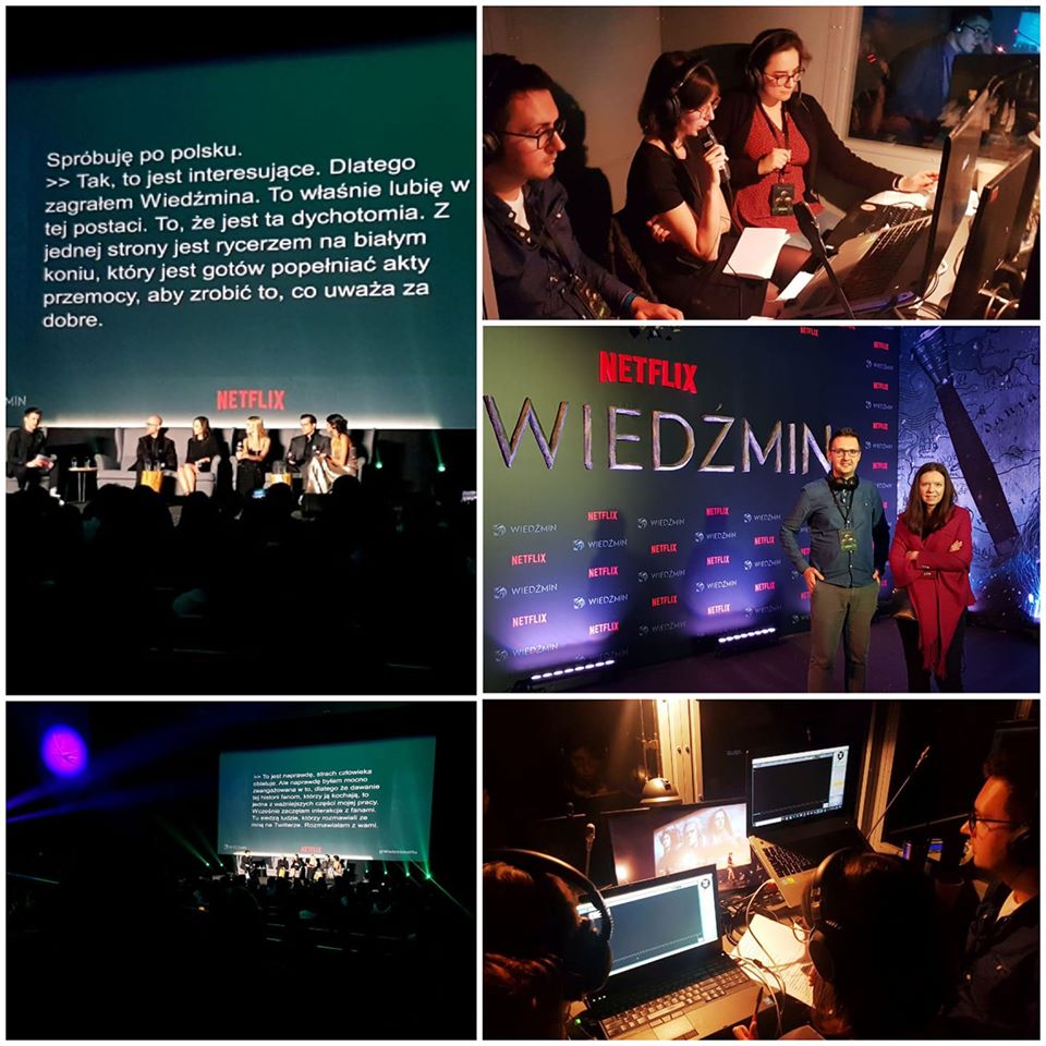 ASzarkowska's tweet image. Well done, Polish #ILSAproject team for the #interlingual #live #subtitles for the last night&apos;s #TheWitcher pre-premiere in Warsaw! #wiedźmin
Congrats to @LukaszStanDutka, Monika Szczygielska, Natalia Kuc and Ania Szychowska from @UniWarszawski! @NetflixPL Dostepni.eu