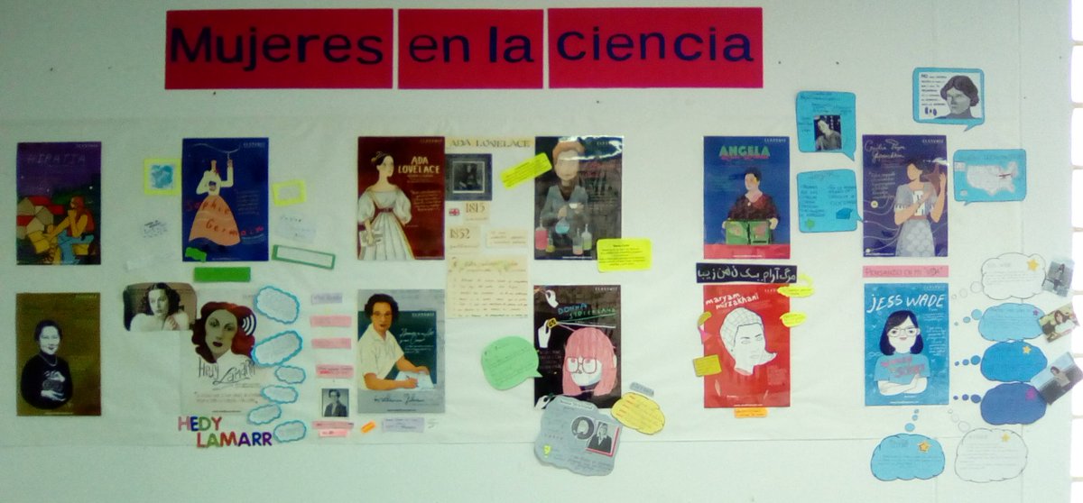 PedroRotili's tweet photo. Preparando el Día Internacional de la Mujer y la Niña en la Ciencia (11/2/2020) con los alumnos de 2º ESO B del I.E.S. Meléndez Valdés de Villafranca de los Barros. Elaborando un mural con los estupendos carteles de mujeres científicas facilitados por CASIO. #científicasCASIO https://t.co/MIpSdKkTnl