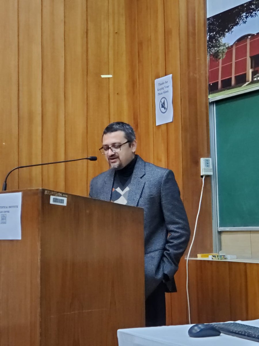 AbhiroopMukho's tweet photo. Introducing @karthik_econ  during the plenary at #ACEGD . Thanks @Prof_Nishith_P  for taking this photo. https://t.co/JJo5KYvrO2
