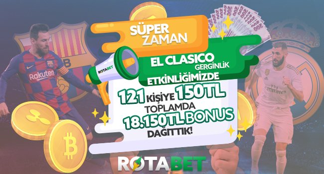 rotabet's tweet photo. 121 kişiye 18.150₺  #ElClasico https://t.co/RNJOJfuH9y