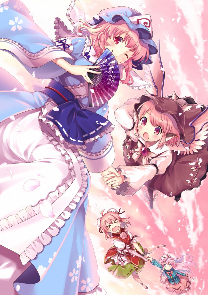 秦こころ ,茨木華扇 ,ミスティア・ローレライ ,西行寺幽々子 「#2019年自分が選ぶ今年の4枚
ゆゆゆゆゆゆゆ 」|南瓜かぷちー🎃漫画連載中のイラスト