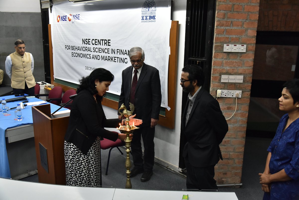 IIMAhmedabad's tweet photo. The @NSEIndia Centre for Behavioral Science in Finance, Economics and Marketing was inaugurated at #IIMA. The centre is the first of its kind in a #management institution as it will study the impact and outcome of behavioural science in markets.
@arvindsubraman @proferroldsouza https://t.co/hjbJeI5qQp