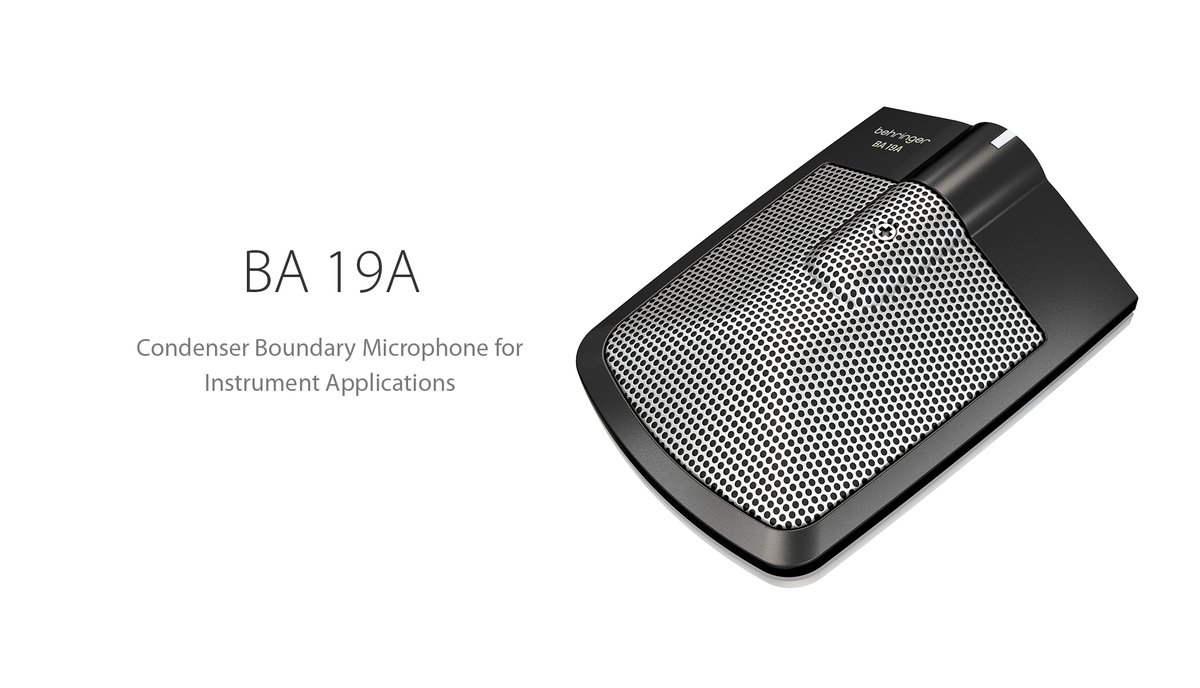 Behringer's tweet photo. BA 19A
🔗https://t.co/UsQWQ63r18
Designed for use with kick drums, as well as other traditional low-frequency applications including piano.
#Behringer #BA19A #Condenser #Boundary #Microphone https://t.co/DB8qku5v2K