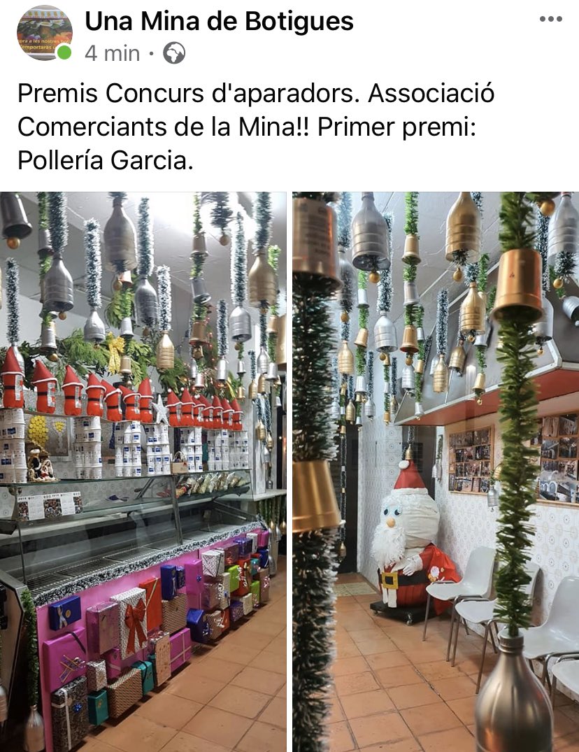 IMarcuello's tweet photo. Moltíssimes felicitats #PaquiGarcia #primerpremi #concursaparadors #unaminadebotigues #barrilamina #santadria 👏👏👍👍 https://t.co/RkF2pn0hqv