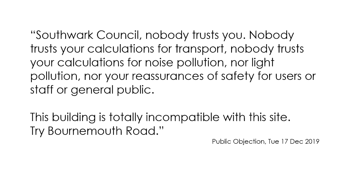 The people of Queens Road Peckham are having their say. 

Join them. Object now at tiny.cc/tgcihz
