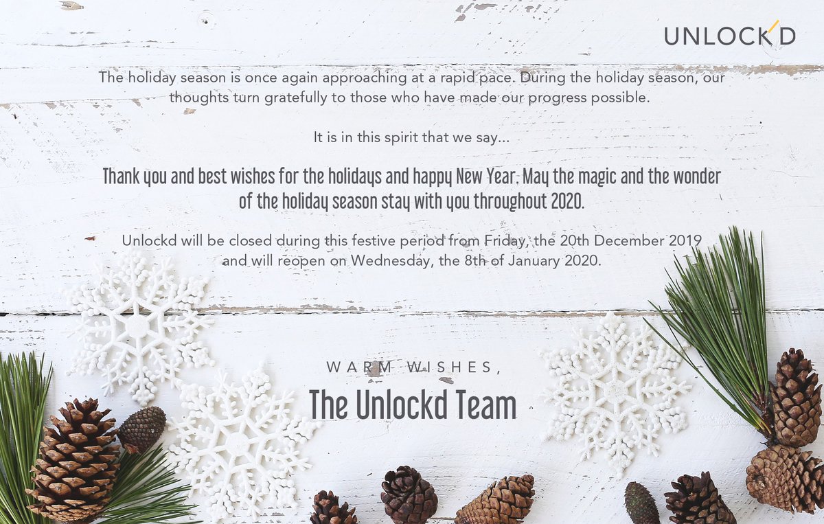In this loveliest and happiest of seasons, may you all find many reasons to celebrate.

#UnlockYourTalent #UnlockYourCareer #UnlockYourImpact