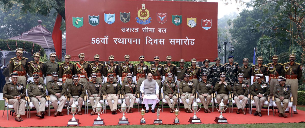Union Home Minister, @AmitShah addresses at the 56th Raising Day Parade of #SashastraSeemaBal in #Delhi today; 

Says that #SSB must ensure that India’s borders with friendly neighbours are not misused for activities against the country:

#SSBJawans #BharatMataKiJai #IndianArmy