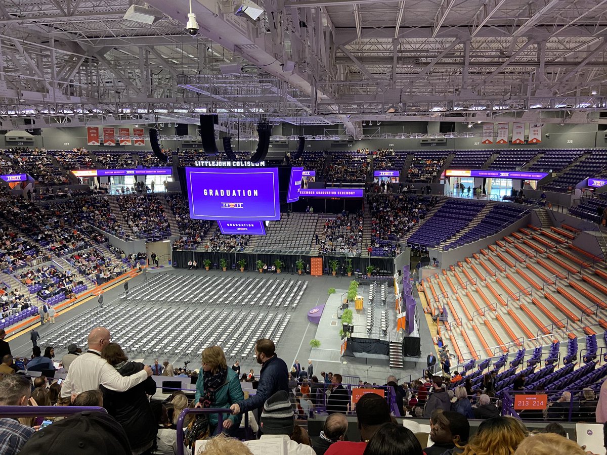 JudgeBobOrr's tweet photo. Little John Coliseum @ClemsonUniv for daughter Louise’s graduation. Masters in @ClemsonPRTM and #TigersUnited. Very proud. #ALLIN https://t.co/yp7eae96Ie