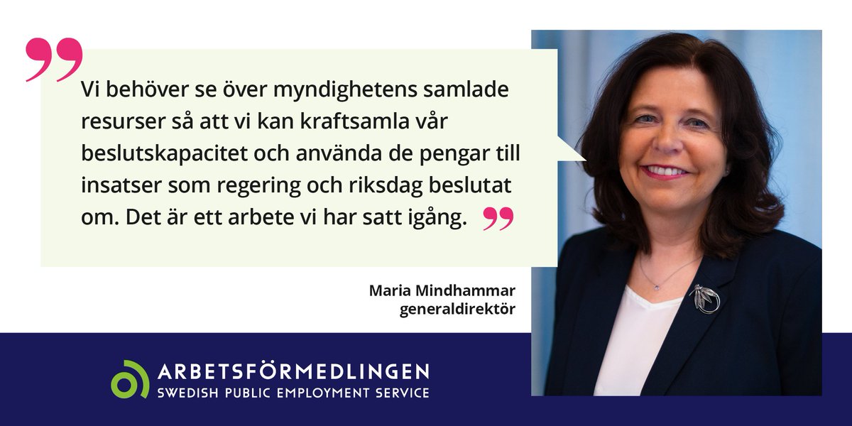 Arbetsformed's tweet photo. Idag presenterade arbetsmarknadsminister @Eva_Nordmark regleringsbrevet för 2020. Här kommenterar generaldirektör @MariaMindhammar vårt uppdrag för det kommande året. #arbpol #jobbpol #arbetsförmedlingen https://t.co/evC5ap0CyT