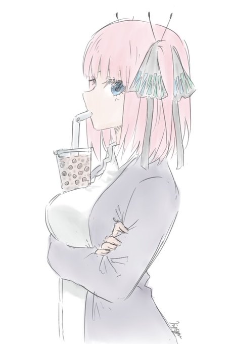 MiさんがTwitterに投稿した中野二乃(五等分の花嫁)のイラスト。
