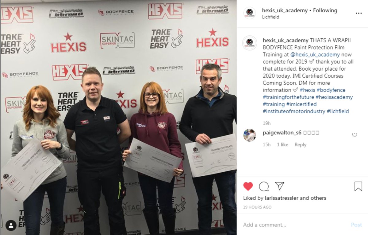 LNGraphicDesign's tweet photo. A brilliant day learning the Bodyfence PPF system at #Hexis UK Academy yesterday

@HexisUKLtd #PaintProtection #PaintProtectionFilm #PPF #Bodyfence #HexisAcademy

#lngraphicdesigns #smallbusiness #rugby #coventry #customsignage #vehiclewraps #smcov #covhour https://t.co/gFotCHkg4R