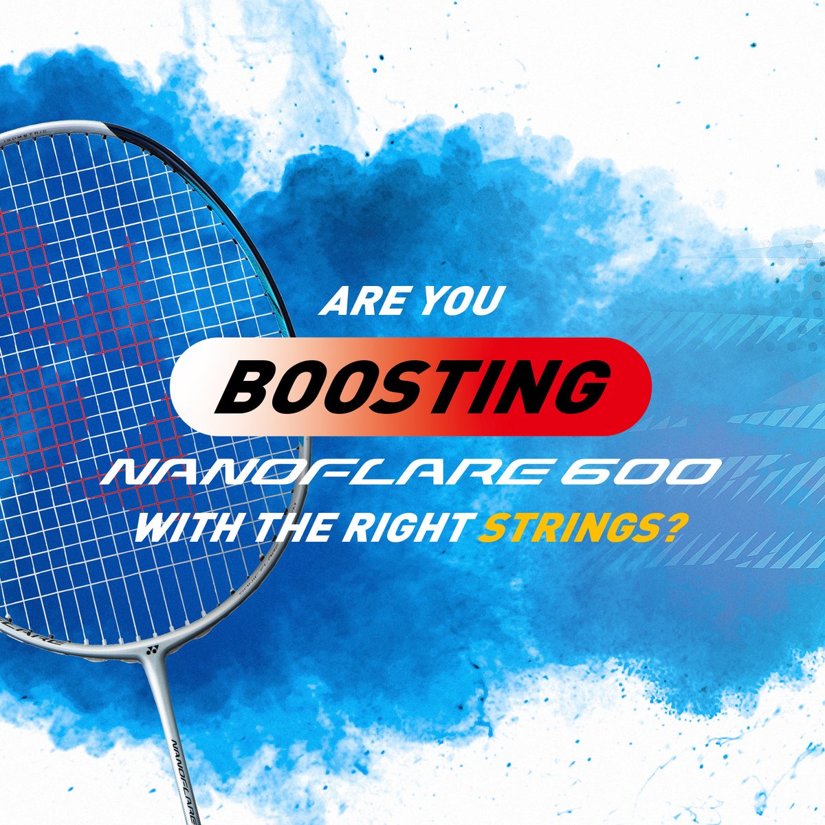 yonexbadmtn_uk's tweet photo. Boost your play with strings that enhance your NANOFLARE 600. Further enhance the strengths of your NANOFLARE 600 with one of our recommended strings, or create a perfectly balanced high-performance racquet. The choice is yours.  
#NF600 #SKYARC #NANOGY95 https://t.co/6jmuI7cGgX