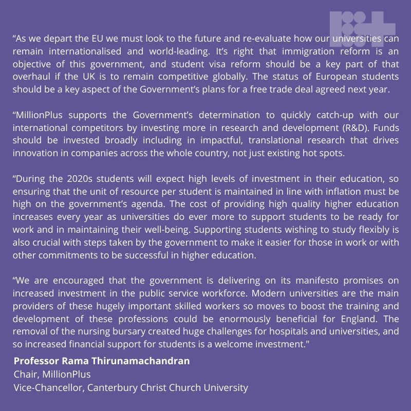 million_plus's tweet photo. MillionPlus calls for sound investment in students and regions following the #QueensSpeech https://t.co/yVQZp0IujM #thinkmodern https://t.co/HgG9Q3yaBN