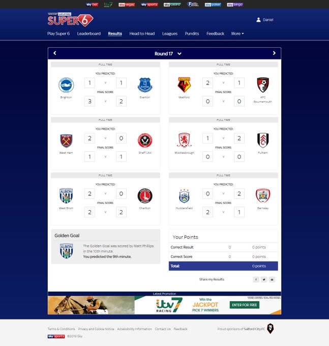 Super6's tweet photo. Some amazing (nightmarish) predictions from all involved! π
π€£
Congratulations to our four winners! π₯³
@Bex292
@samTOONARMY
@morley_751
@tompkinsash57
Please DM us so we can credit your prizes. π© #Super6 #Super6Mare https://t.co/QRwKlYb3Kd