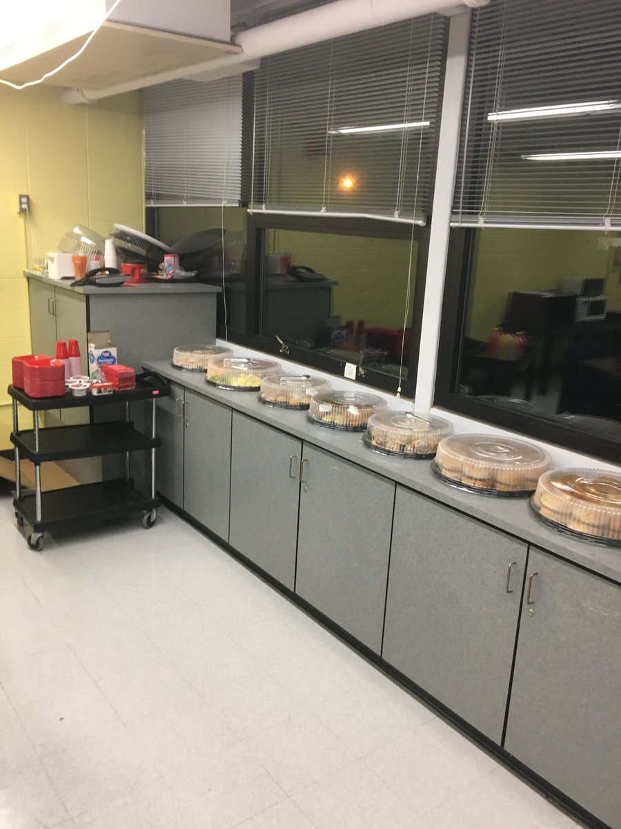 Getting ready for staff/teacher appreciation breakfast before winter break. Thanks for all you do!
