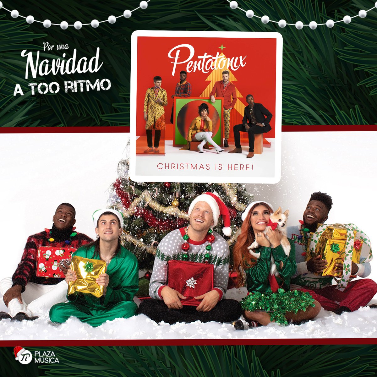 ¿Conoces a Pentatonix? 👀 Este grupo musical hace todos los sonidos de sus canciones a través de sus voces 😍 ¡Ve a escucharlos! #NavidadATooRitmo 🎄🎵