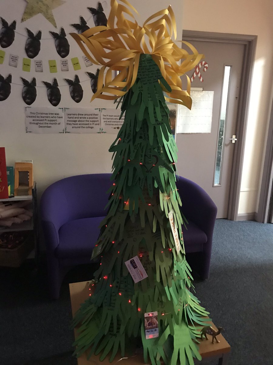 wellbeingsdc's tweet photo. We are all ready for the @sdcollege Christmas tree competition! Our tree was created by learners who accessed support throughout December. 🌟 https://t.co/DA2Hz5xXPL