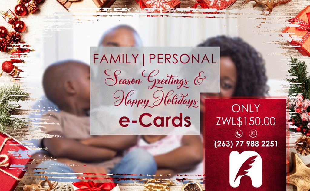 nyanzvibrush's tweet photo. #family #personal #brand #season greeting #xmas #christmas #happyholidays shoutout. Hit us up and we deliver a simple modern and neat #design for you. #love #soul #artoftheday #picoftheday #harare #zimbabwe Call App +263 779 882 251.
T&amp;Cs Apply. High resolution images preference. https://t.co/O5psIk4Kzr