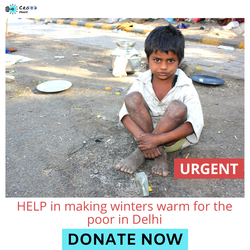crowdmantra's tweet photo. While you get your jackets and mufflers ready for the coming months, don’t forget about people living on the streets in Delhi. 😔
We Aim to Distribute 10,000 blankets this year. Please Contribute: https://t.co/rl8vPru5NA

 #Crowdfunding #Donation #Help #HelpChildren #Donations https://t.co/HCeLSj1y4L