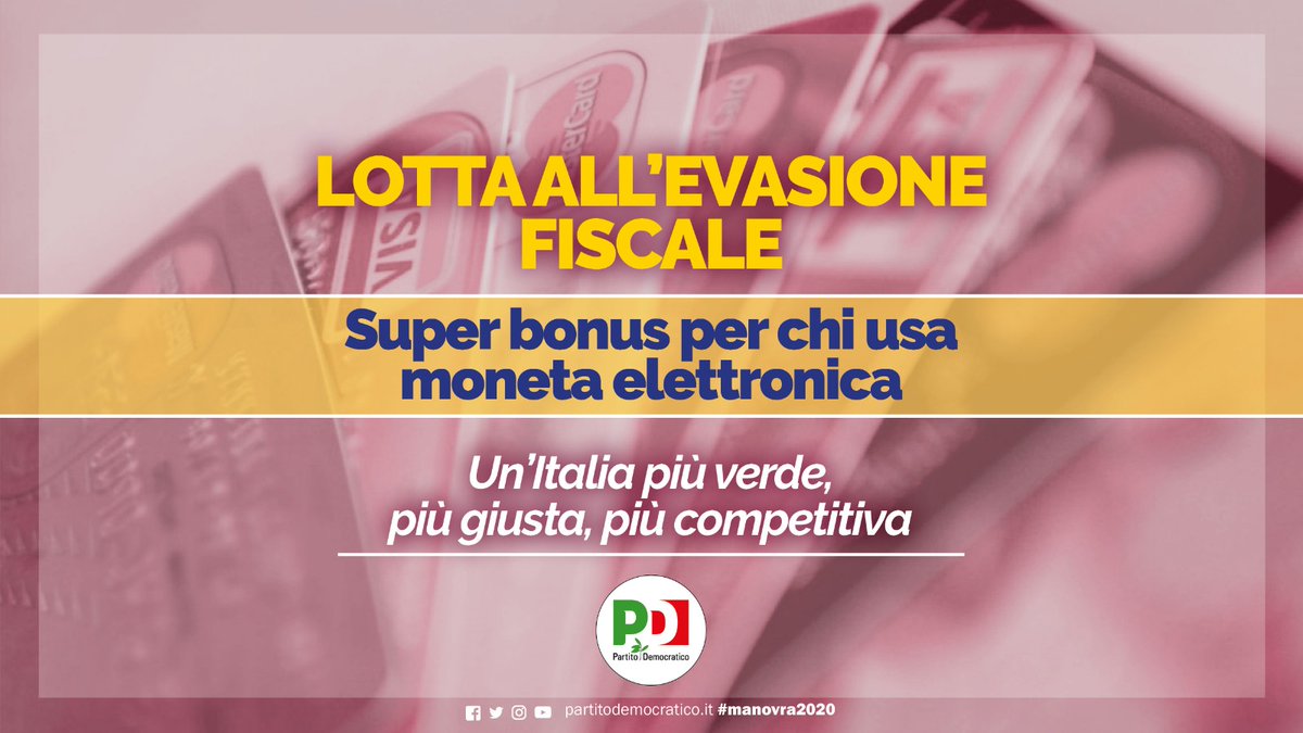 Con la #manovra2020 dal prossimo anno viene introdotto un rimborso, che può arrivare fino a 2000 euro, per i cittadini che utilizzeranno abitualmente strumenti di pagamento elettronici. Perché un'Italia più giusta adotta misure contro l'evasione fiscale: bit.ly/34GaFVL