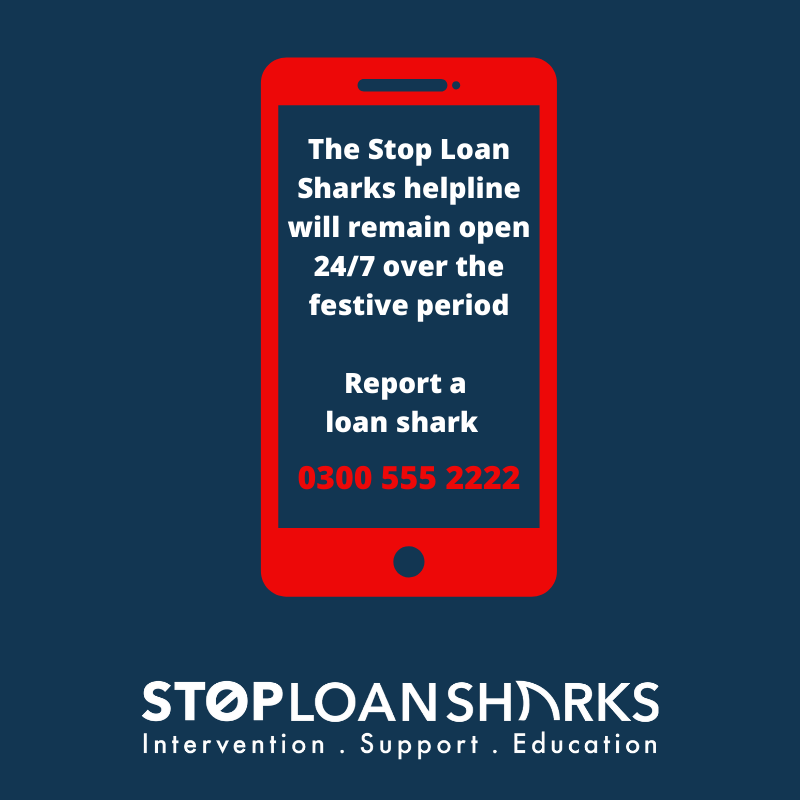 SLSEngland's tweet photo. ⚠️❄️ FESTIVE WARNING ❄️⚠️ Don't get involved with a loan shark - yule regret it!  Anyone who is being threatened by a loan shark or who has any information or concerns can contact the confidential helpline over the festive period - 0300 555 2222 ☎️ #StopLoanSharksXMAS https://t.co/hMRmYozZ0T