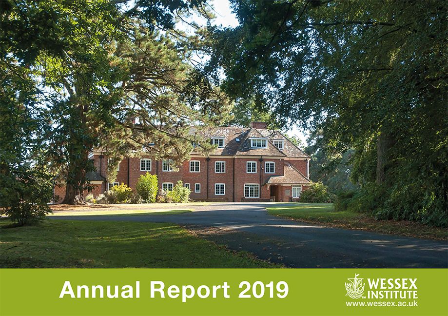 Annual Report 2019 cover showing the approach to Ashurst Lodge in the summer time.
