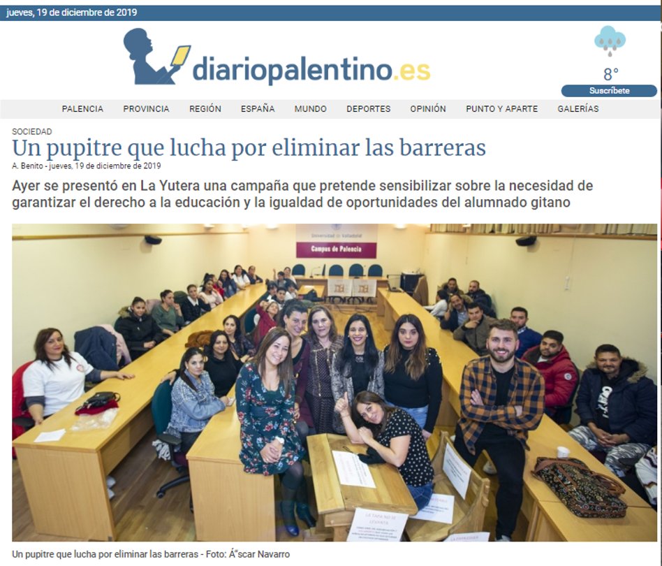 gitanos_org_CYL's tweet photo. Ayer, el equipo #FSGPalencia presentó la campaña #ELPupitreGitano de la @gitanos_org  en la @UVaPalencia  Gran experiencia para tod@s. Gracias a la @EUE_PA por acogernos y gracias a @Palencia_Gob @diputacionPalen  #GerenciaserviciossocialesPalencia por su presencia y colaboración https://t.co/QvPYsjXiWR
