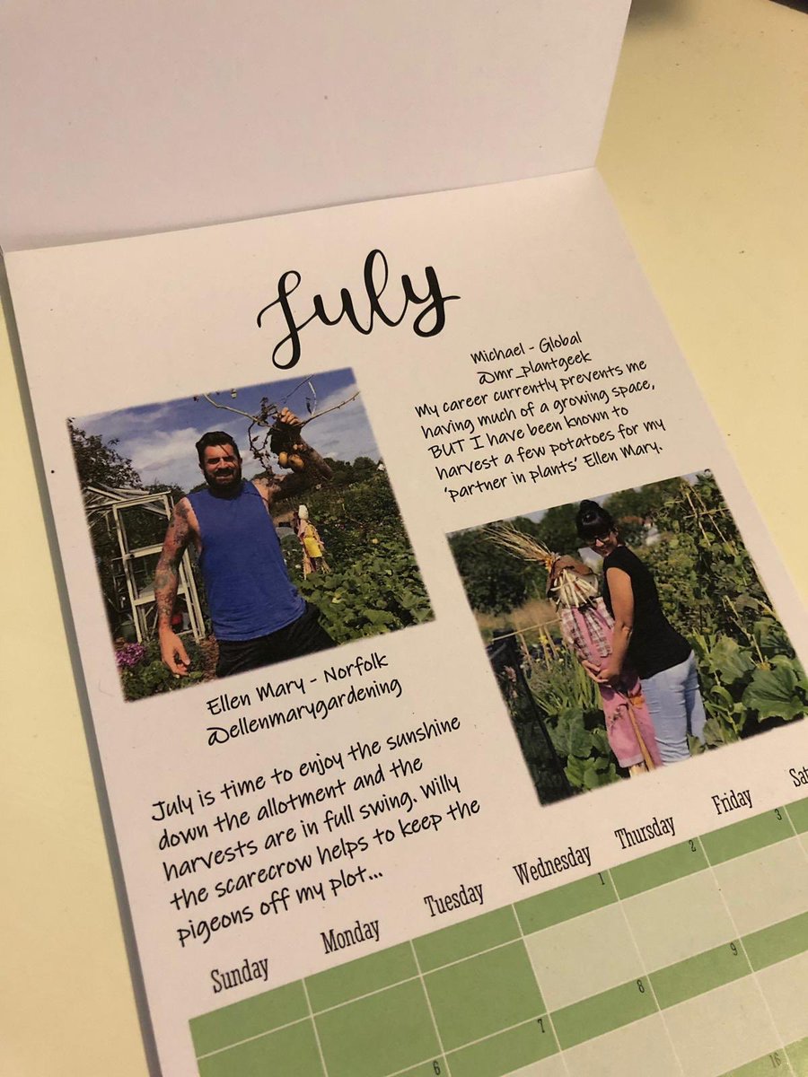 plant_based_pod's tweet photo. Your favourite podcasters are the July stars in the “Allotmenteers of Insta 2020” calendar ~ now available from https://t.co/ZTxq26XUy0 - with all proceeds going to @thrivecharity ~ get one before they sell out! Xmas delivery guaranteed when you order before Friday! Yay 😁 https://t.co/VDXJtMlela