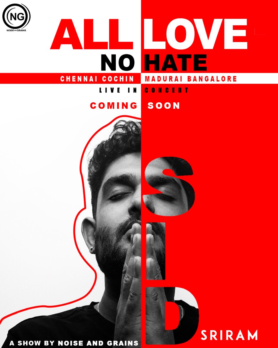noiseandgrains's tweet photo. A #Voice which resonates #Love ❤
Coming soon to perform live for you🎤 
#AllLoveNoHate #SidSriram, 
A show by #NoiseandGrains https://t.co/cXb7cRIMP5