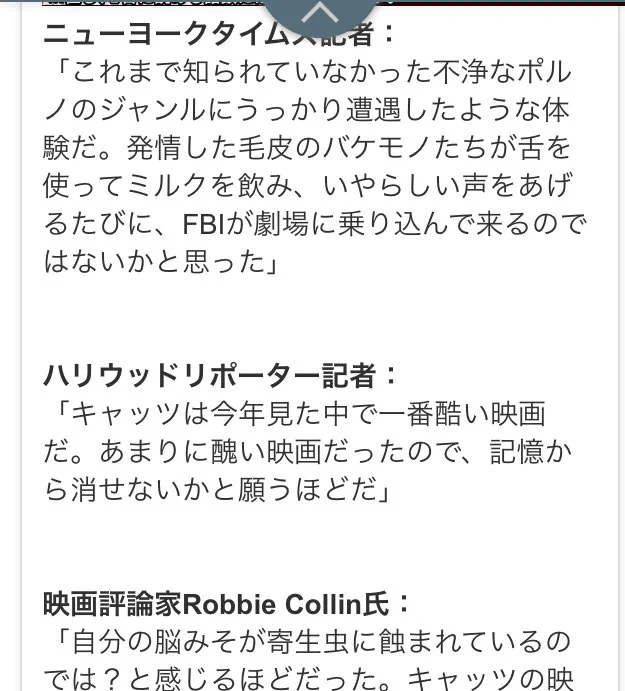 映画キャッツの評価は？記者や映画評論家から酷評されまくるwww