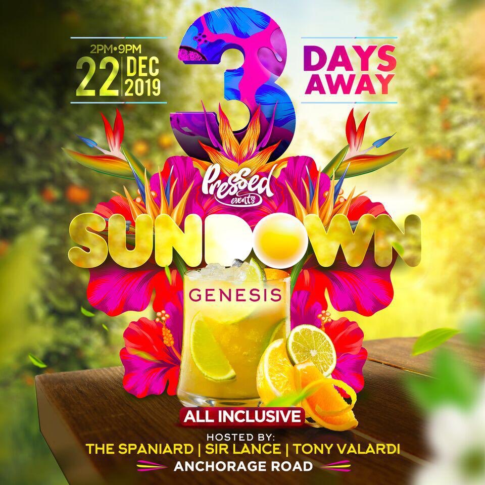 PressedEvents's tweet image. The Final Countdown To SUNDOWN Begins With 3 Days Remaining Until... . Sundown (Genesis) . Escape To The Ultimate All Inclusive Sunset Experience 🌳🌿🌱🌺🌴💐
