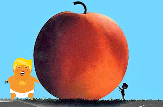 Look out Donny! Here comes James and his Giant Peach!!! #Impeached <a href="/RandyRainbow/">Randy Rainbow</a> <a href="/BetteMidler/">Big Bette</a> <a href="/Rosie/">ROSIE</a> <a href="/iamsambee/">Samantha Bee</a>