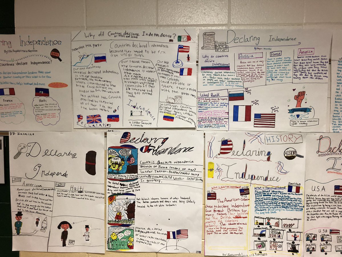 Creekside205's tweet photo. Wall of declaring independence!@MrsNorrisclass https://t.co/BV9Mo9lpIq