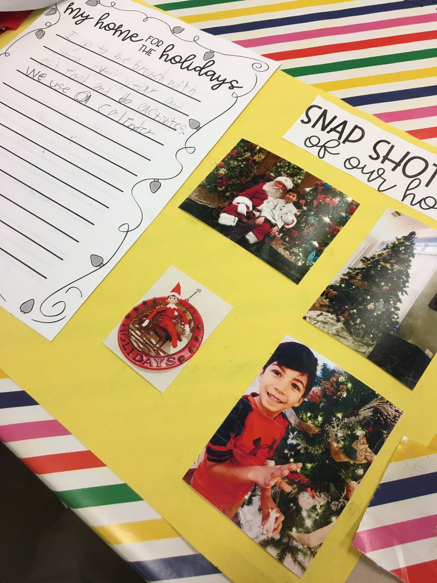 Students working on their “Home for the Holidays” project to show family traditions, holiday customs, and special memories! <a href="/SeldensLanding/">seldens.landing.es</a>