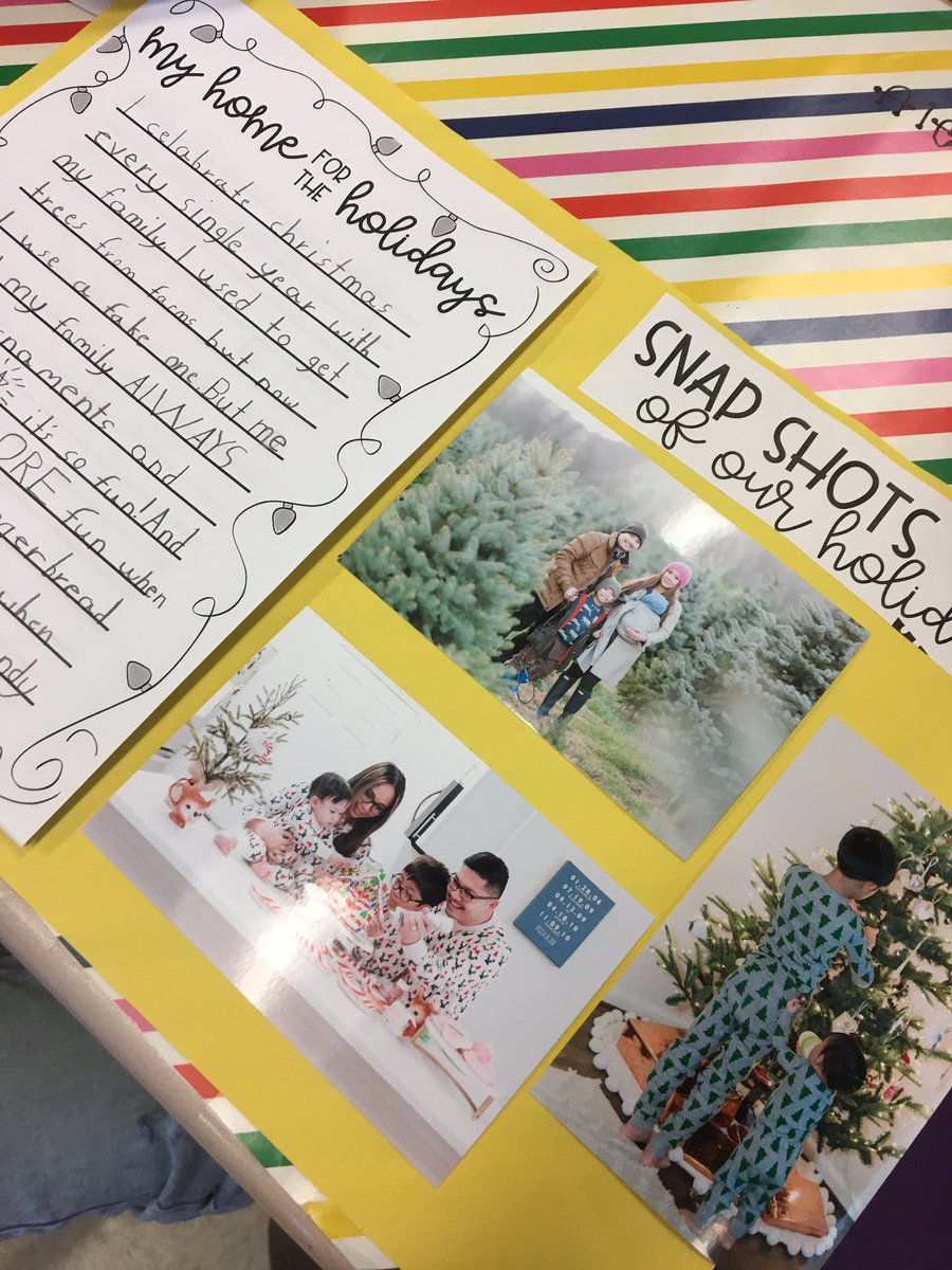 Miss_Ballard's tweet photo. Students working on their “Home for the Holidays” project to show family traditions, holiday customs, and special memories! @SeldensLanding https://t.co/2ZVxoL1Ek0