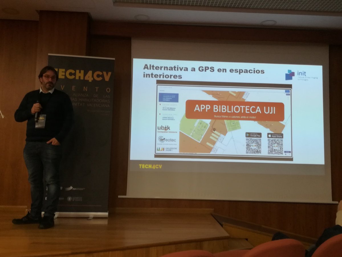 germanherrero_s's tweet image. Ximo Torres del INIT Instituto de Nuevas Tecnologías de la Imagen nos habla de los Sistemas de Posicionamiento en Interiores #tech4cv