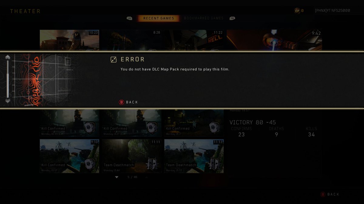 NFS25000YT's tweet photo. Can someone on @Treyarch Support Team please explain why I need to buy the season pass just to watch a replay? The Season Pass isn't beneficial towards theater mode so I don't see why i'm forced to buy it #CallofDuty #CoD #BO4 #CallofDutyBlackOps4 https://t.co/4pGaNAbKeM